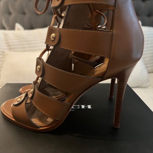 Coach Leather Ankle Booties Size 8.5 - Picture 2 of 5